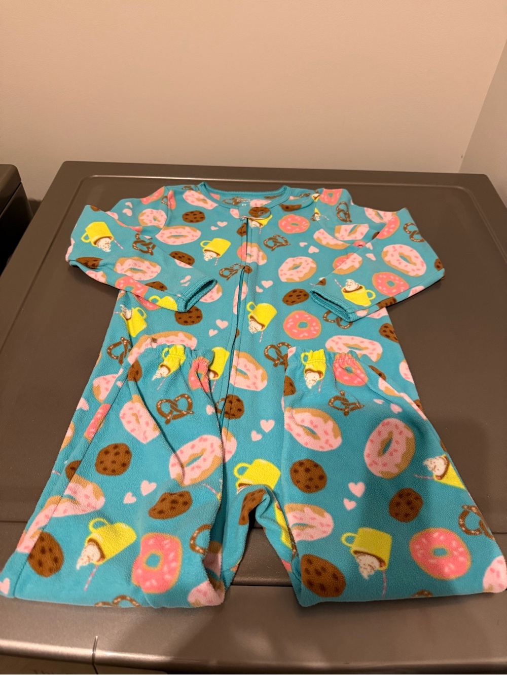 Carter's Teal Donut, Cookie & Mug One-Piece Footie